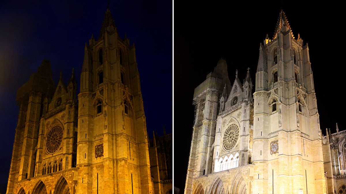 Imagen de archivo del apagón de la Catedral con motivo de la Hora del Planeta. | ICAL