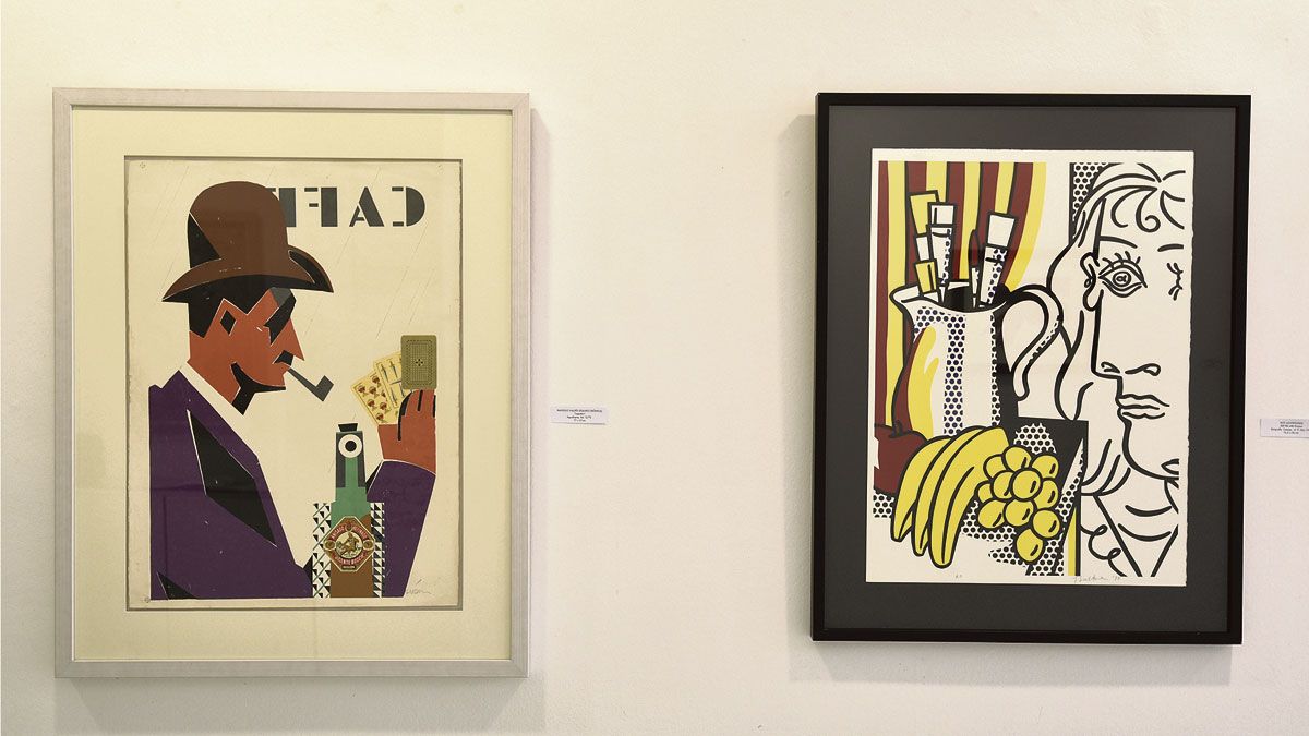 ‘El jugador’, de Manolo Valdés (Equipo Crónica) y el homenaje de Roy Lichtenstein a Picasso son dos de las obras más relevantes de la exposición colectiva de Ármaga. | SAÚL ARÉN