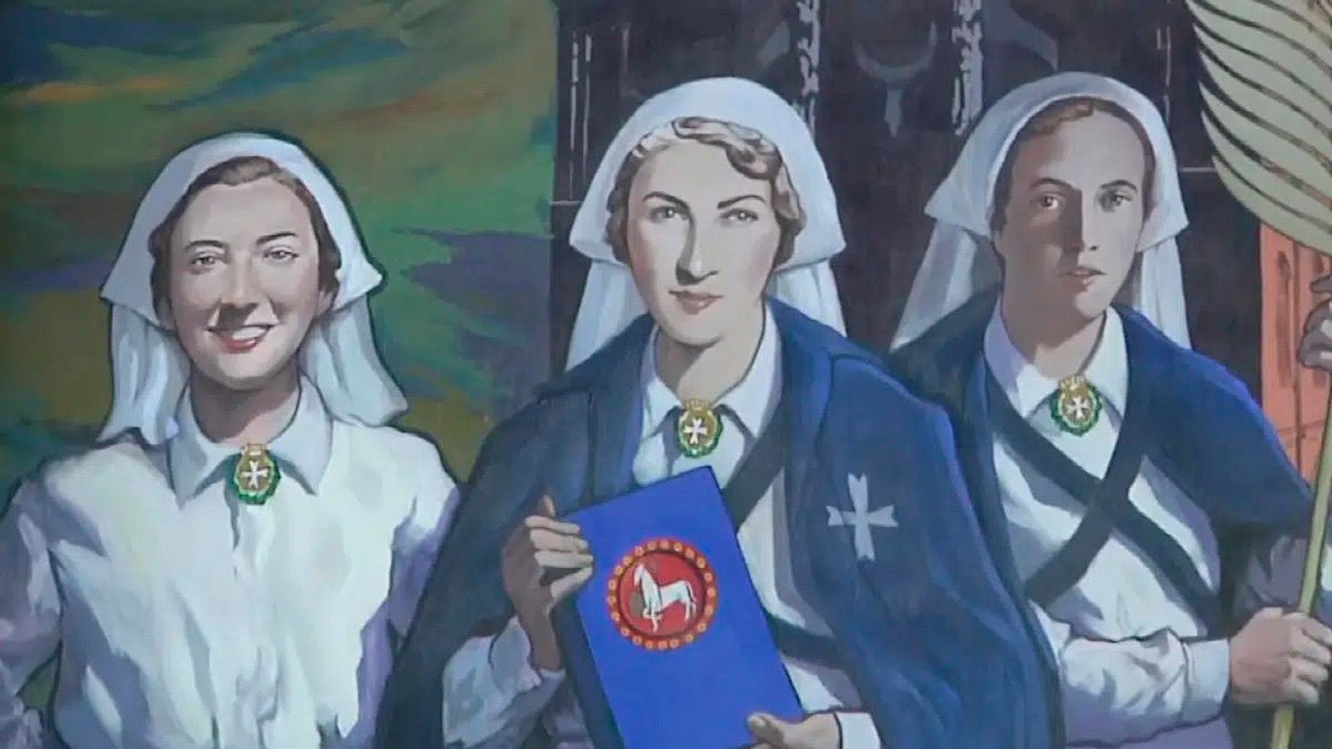 Lienzo con las imágenes de las enfermeras descubierto en su beatificación. | L.N.C.
