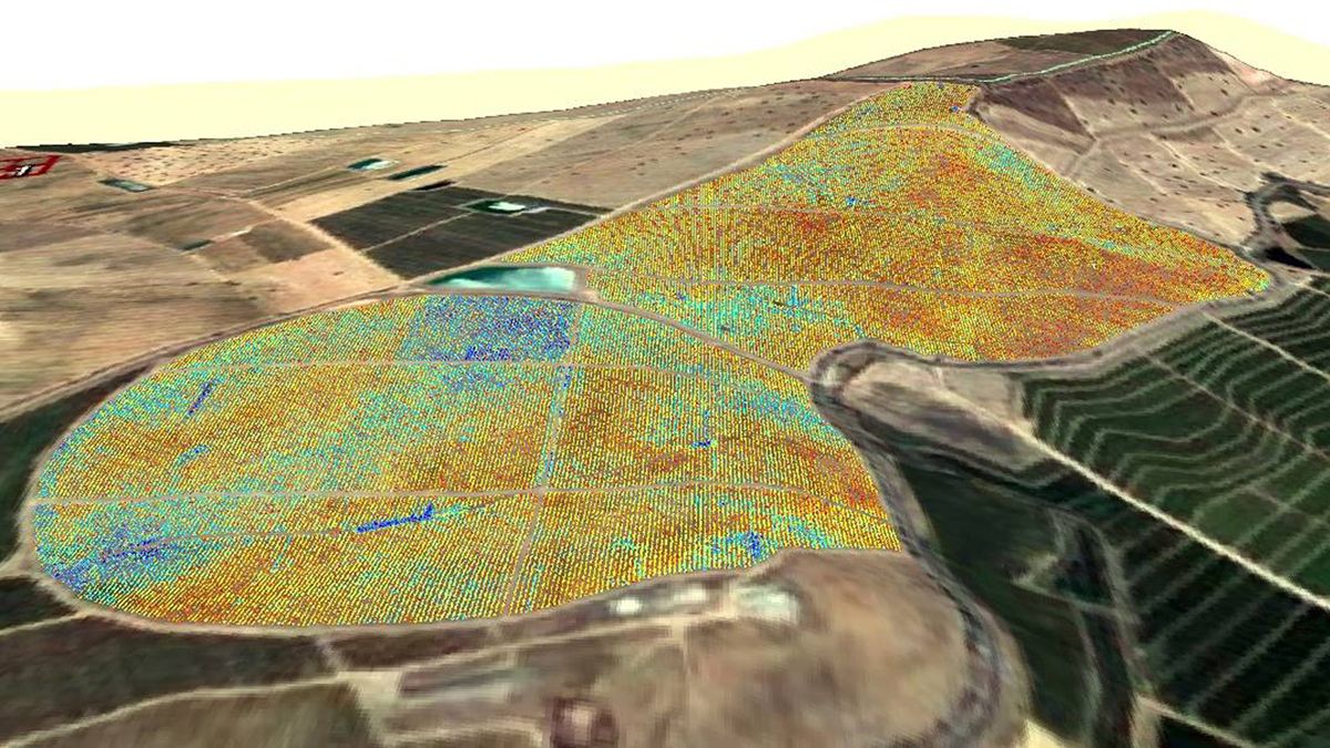 Un ejemplo de un mapeado del terreno en 3D  que permite mejorar la eficiencia en el riego.