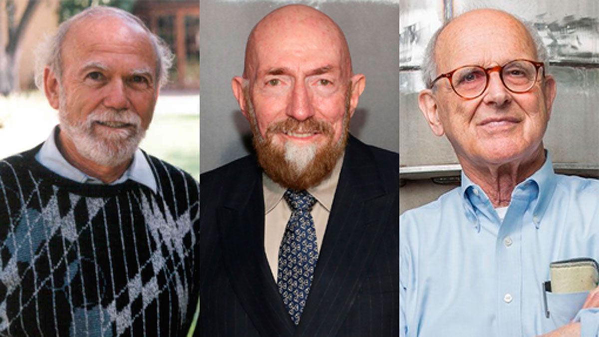 Los tres científicos galardonados con el premio Princesa de Asturias, Barry Barish, Kip Thorne y Rainer Weiss.