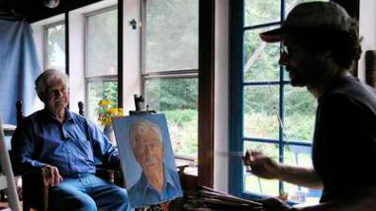 El pintor Félix de la Concha realiza un 'retrato con entrevista' a uno de los supervivientes de los campos de concentración nazis.