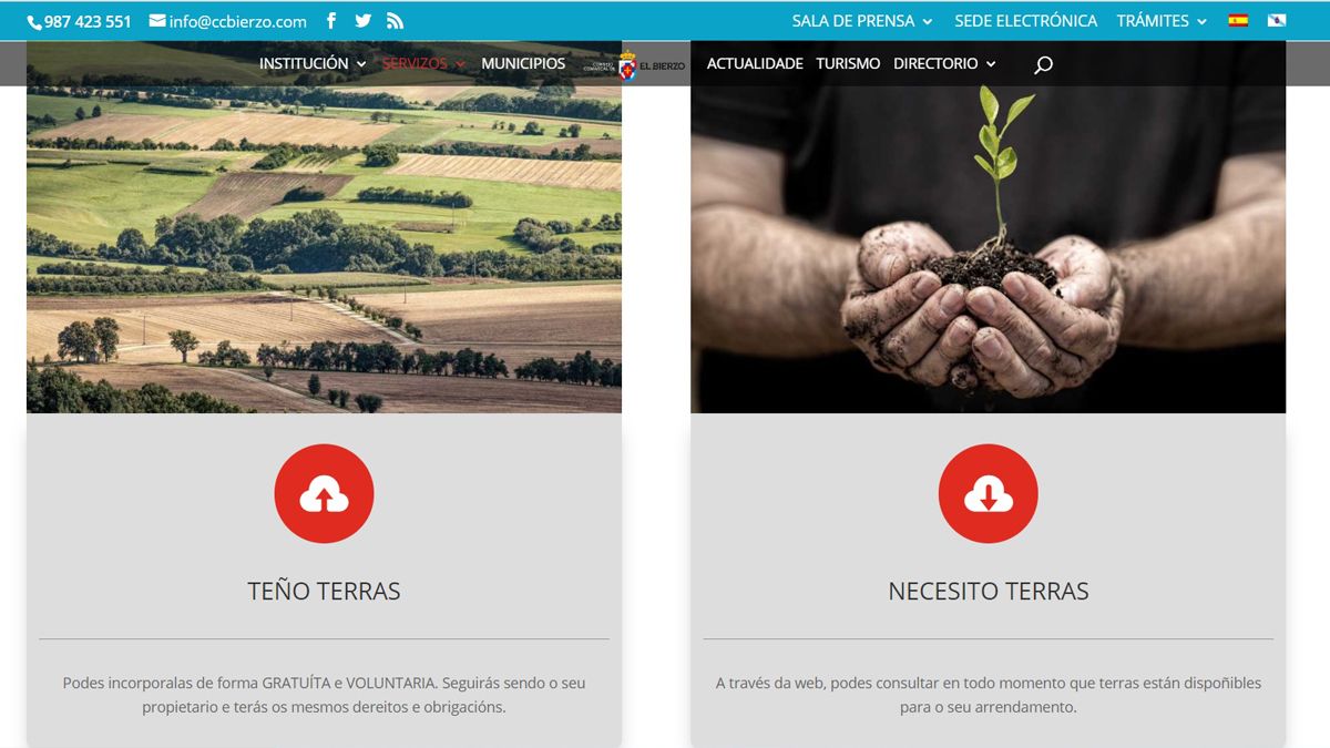 Parte de la página web del Consejo comarcal ya puede leerse en los dos idiomas.