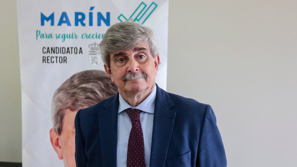Juan Francisco García Marín durante la campaña electoral en la ULE. | ICAL