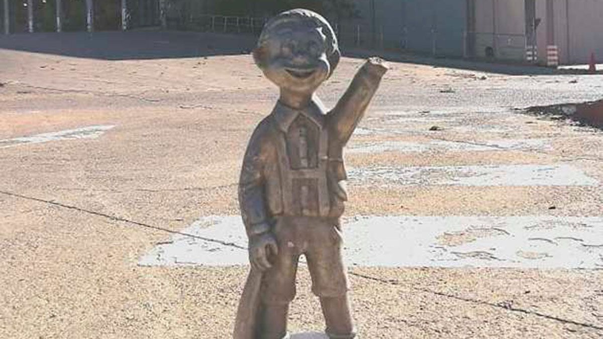 Una imagen de la escultura de Gorgorito, después de su recuperación.