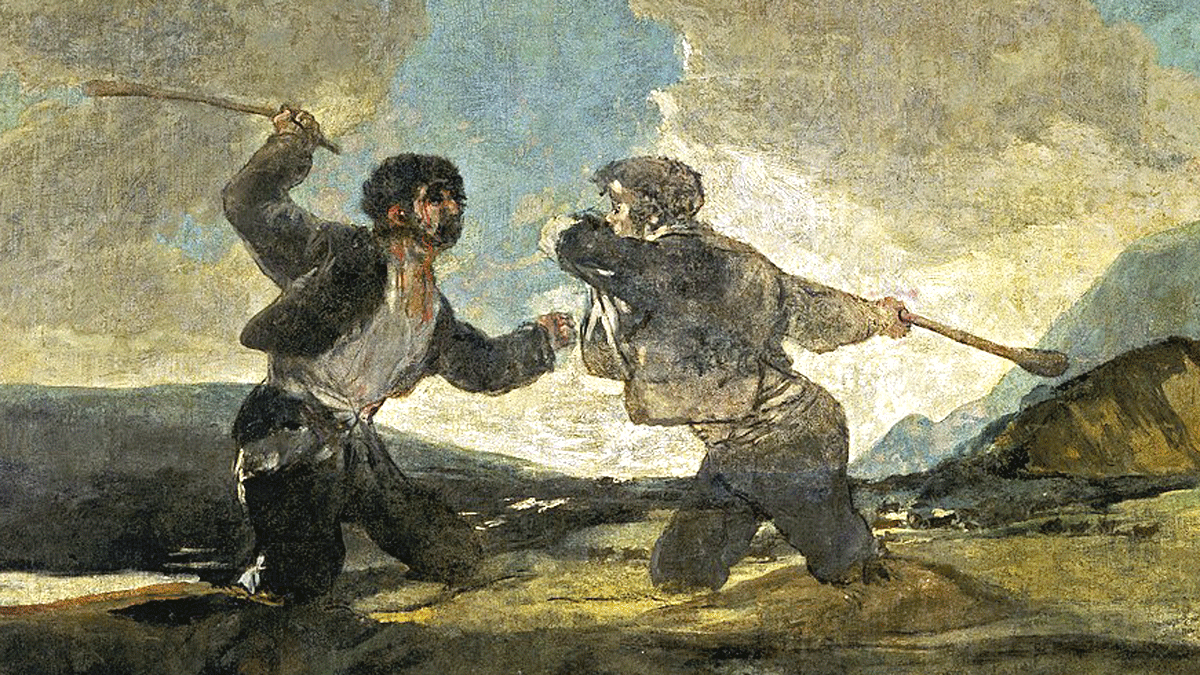 Imagen del cuadro ‘Duelo a garrotazos’, de Francisco de Goya.