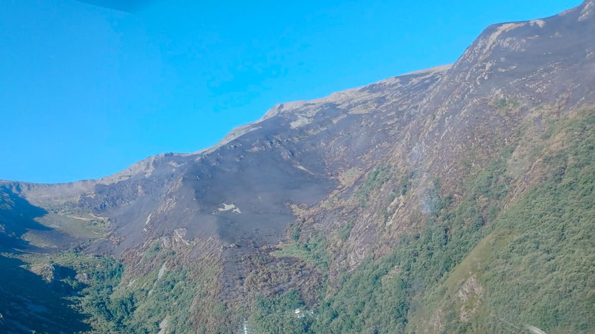 Superficie quemada en los Montes de Valdueza. | @NATURALEZACYL