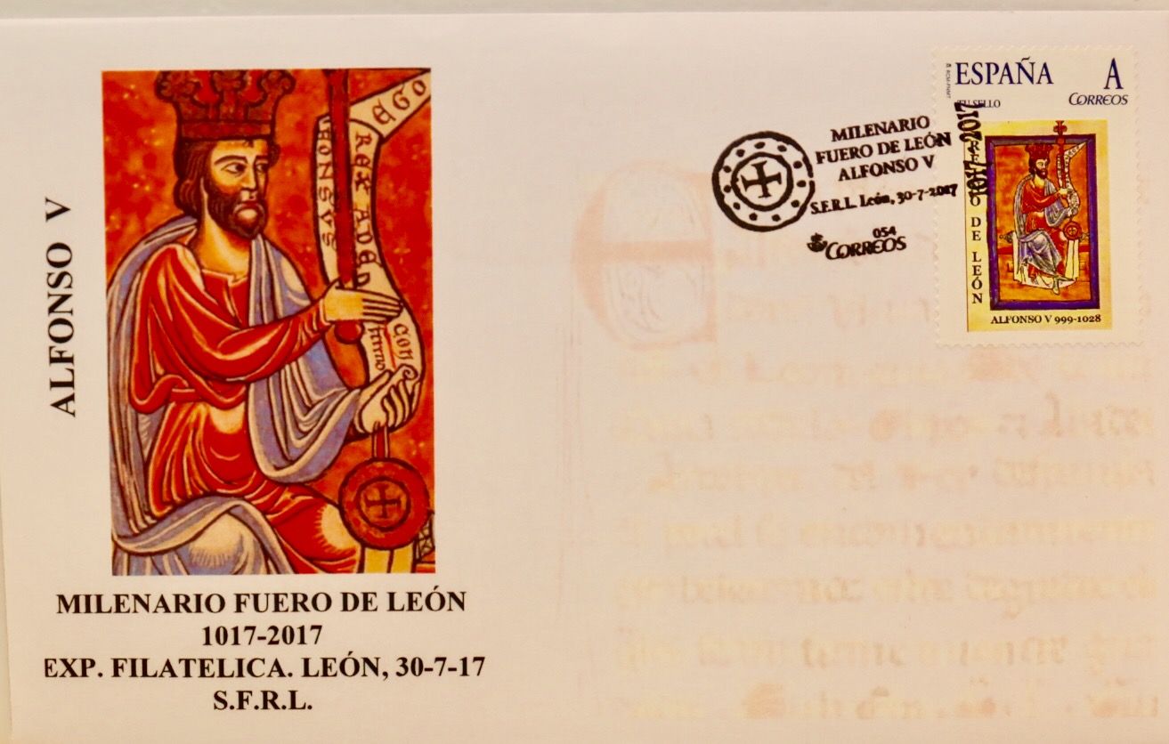 Sello conmemorativo del 1100 aniversario de la fundación del Reino de León