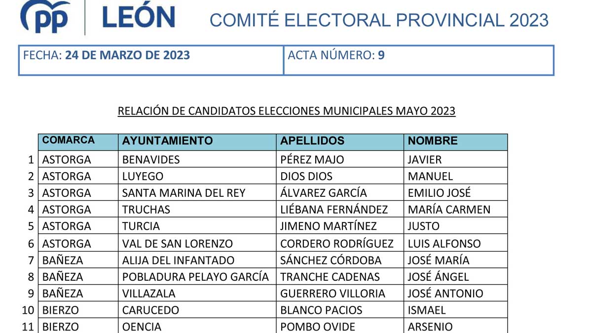 Comité Electoral Provincial del PP de León. | L.N.C.