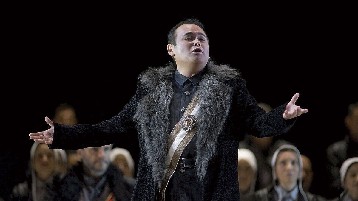 El tenor mexicano Javier Camarena durante la reperesentación de ‘I Puritani’ de Bellini. | JAVIER DEL REAL