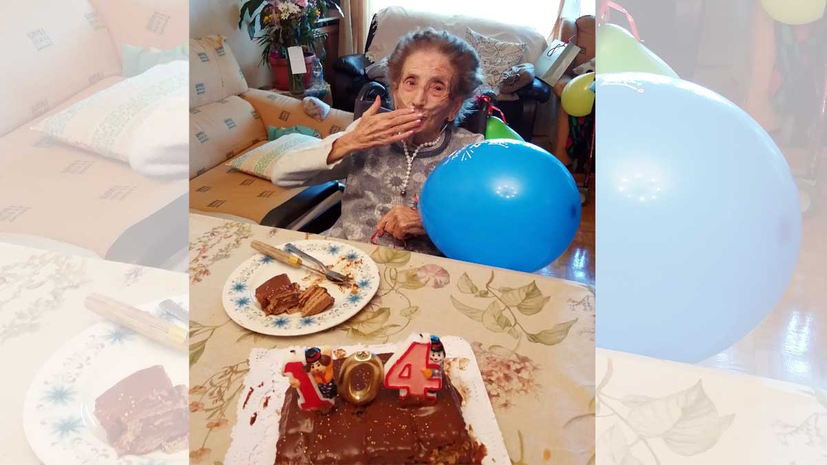 Lidia Rivero Fernández celebrando sus 104 años. | ICAL