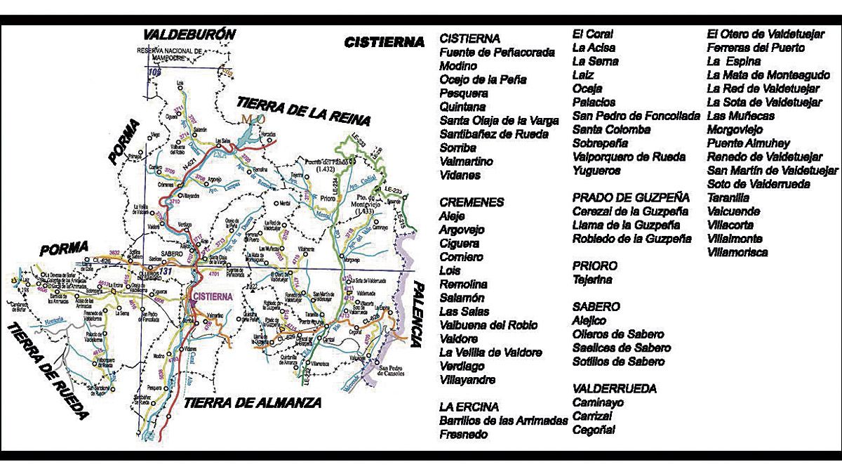 El mapa de la comarca. | AMGA. FUENTE: 'LAS COSAS DE AMGA'