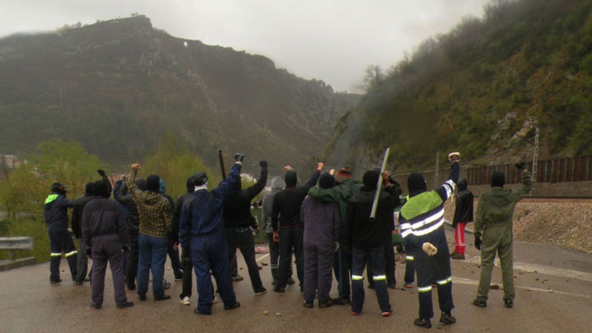 Imagen de archivo de una protesta minera.