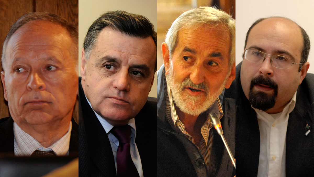 Luis Rodríguez Aller (PSOE), Lázaro García Bayón (UPL), Matías Llorente (no adscritos) y Santiago Ordóñez (IU). | MAURICIO PEÑA