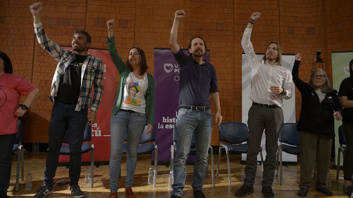 Imagen de archivo de un acto de campaña de Podemos en León. | MAURICIO PEÑA