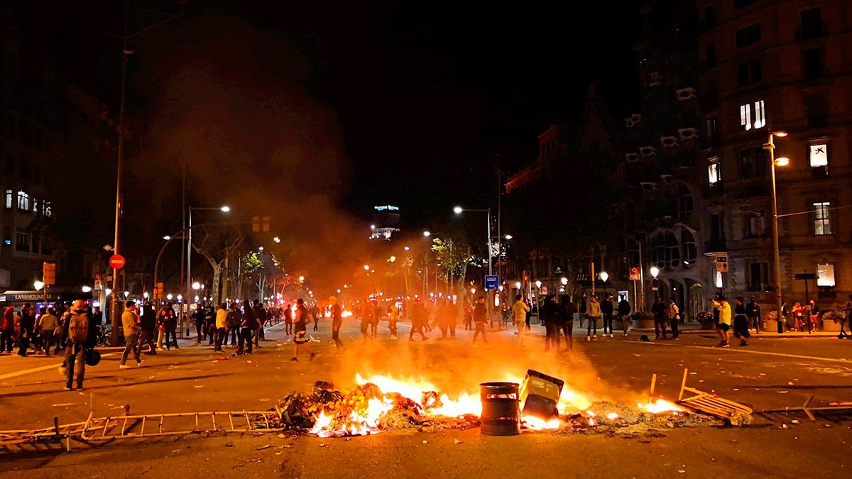 Protestas en las calles de Barcelona. | EP
