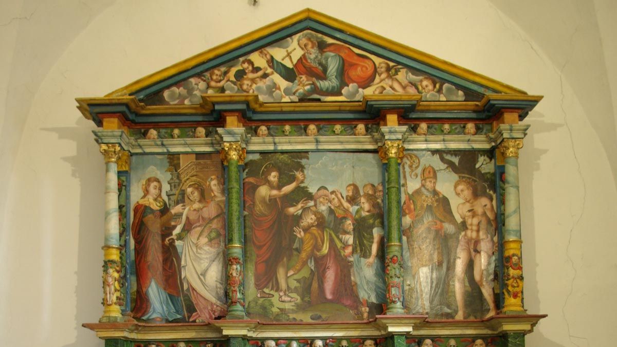 Parte superior del retablo de San Juan en La Aldea del Puente. | L.N.C.