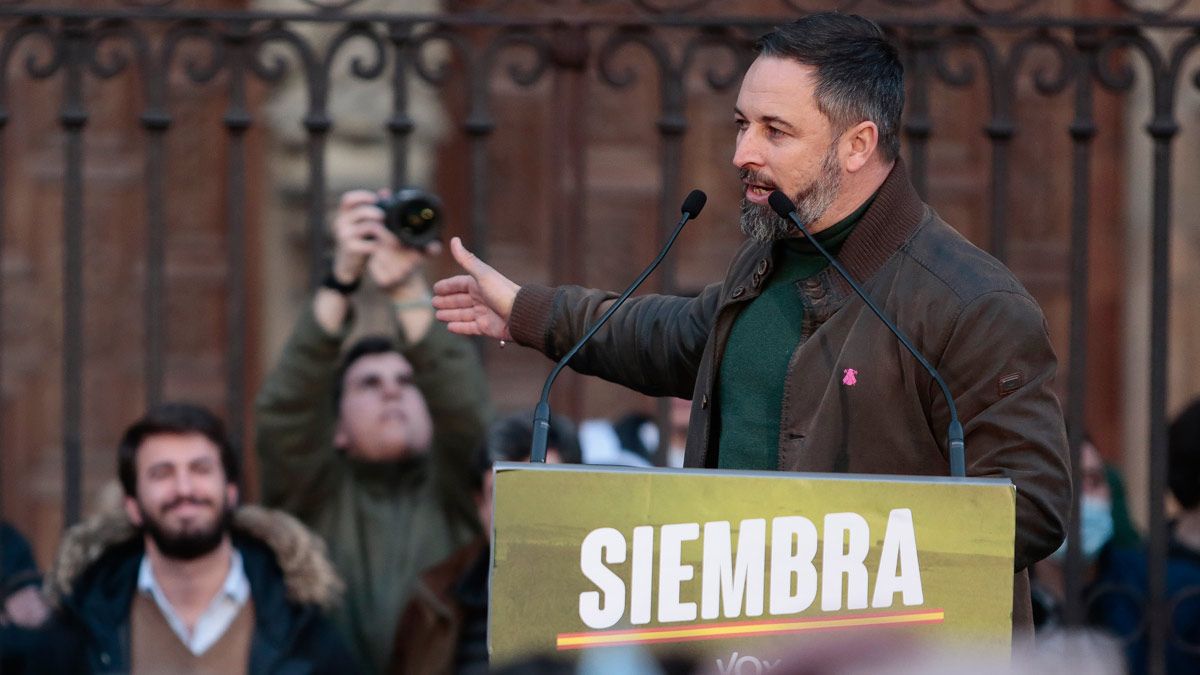 Santiago Abascal durante un acto público en León. | CAMPILLO / ICAL