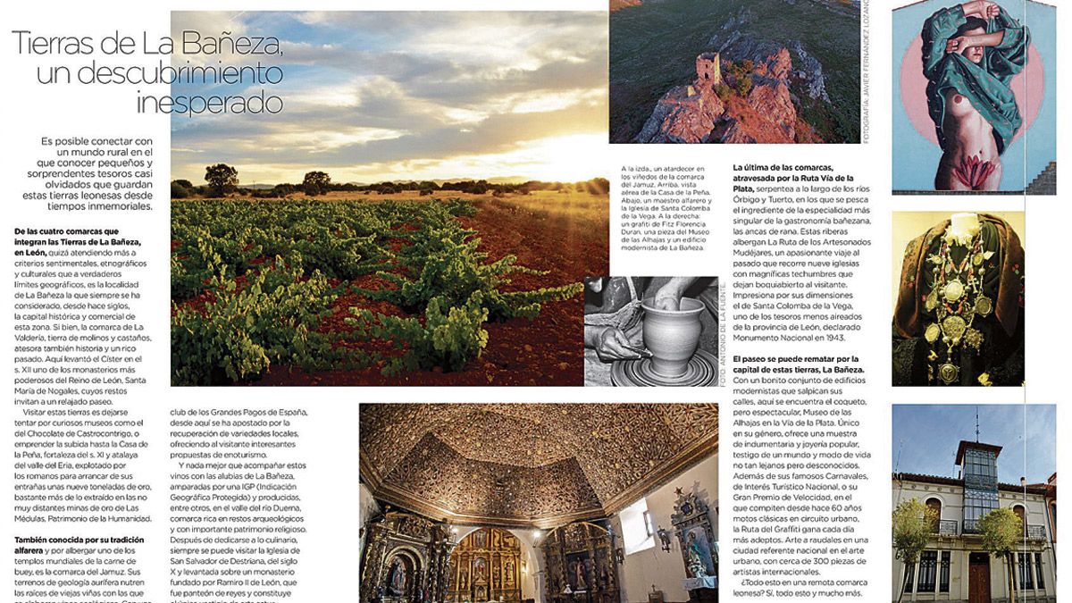 Reportaje publicado en la revista Club+Renfe sobre La Bañeza. | L.N.C.