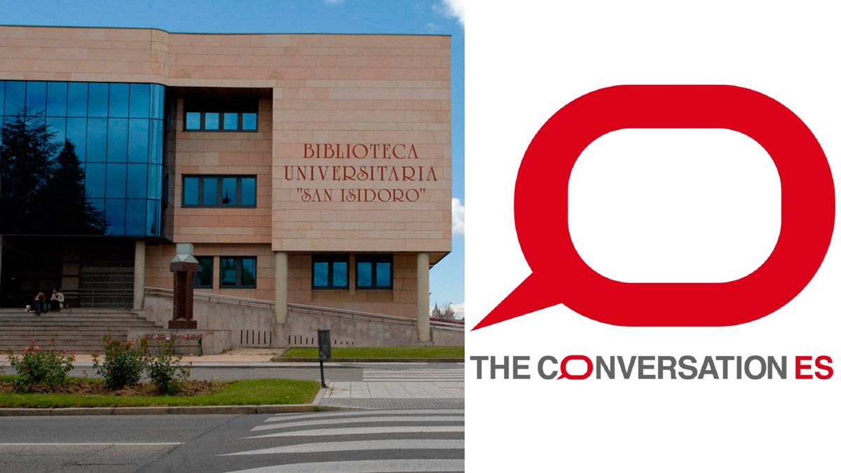 Imagen del Campus de Vegazana y logotipo de 'The Conversation'. | L.N.C.