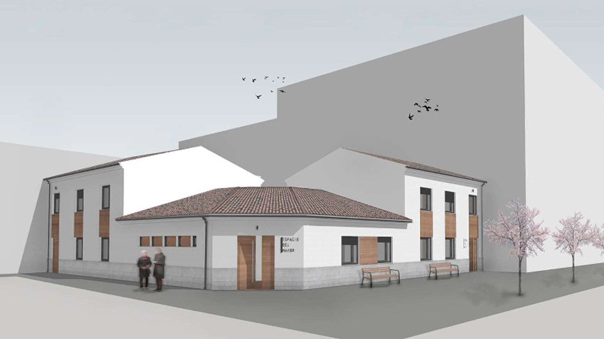 Imagen del proyecto con el aspecto que tendrá el nuevo Espacio del Mayor de Valencia de Don Juan. | L.N.C.