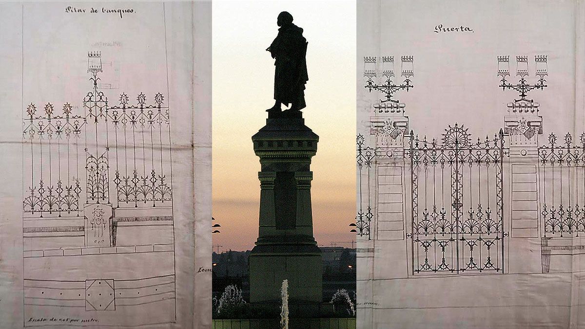 Plano de alzado –detalle de la puerta y del pilar de tranqueo– (30 de noviembre de 1898). |  L.N.C.
