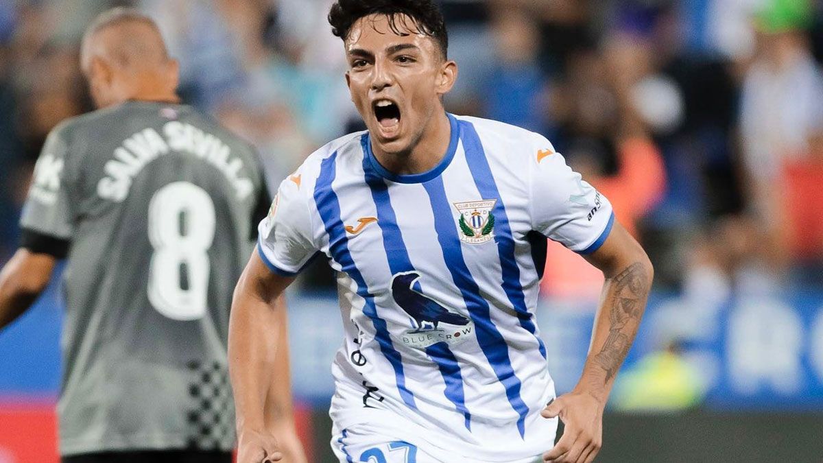 García celebra un gol esta temporada con la camiseta del Leganés. | CDL