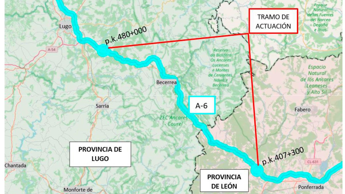 Tramo en el que se realizarán las mejoras.