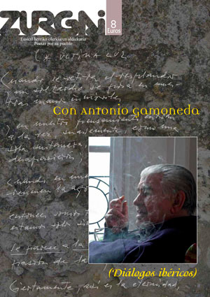 Portada del último número de la revista Zurgai dedicado a Gamoneda.