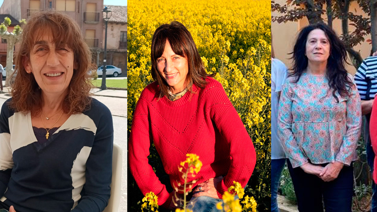 Milagros Benéitez (PP), Reyes Sarmiento (PSOE) y María Cruz Fidalgo (Vecinos Unidos).