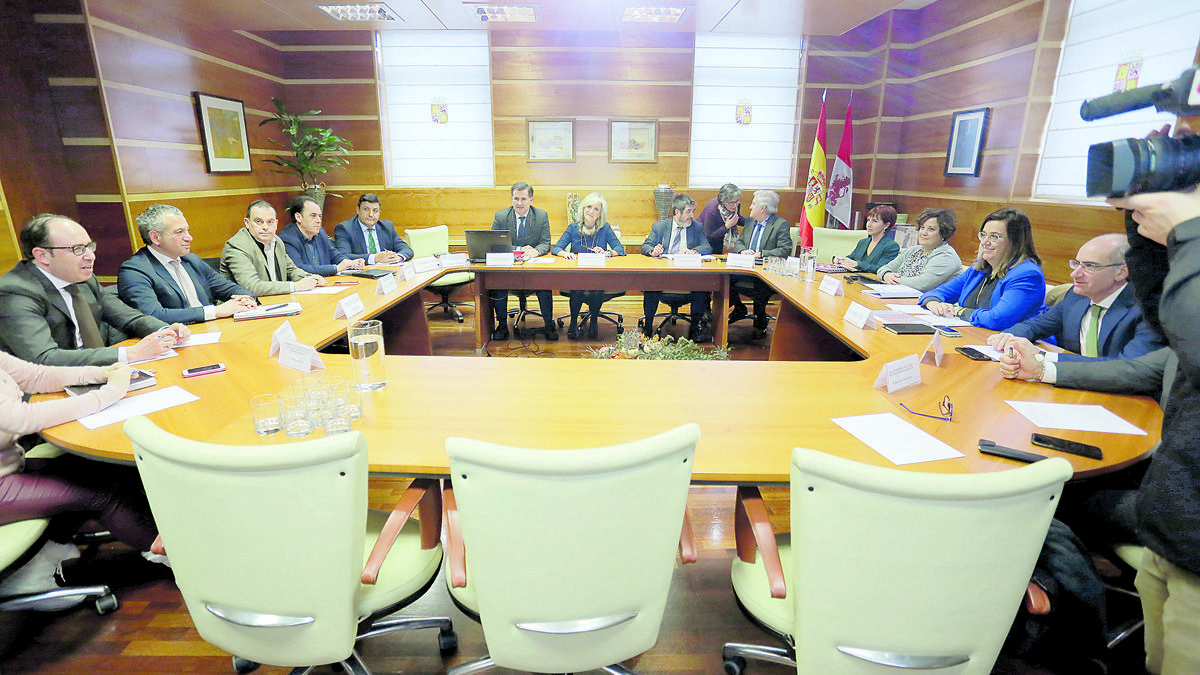 Reunión de la consejera de Sanidad, Verónica Casado, con representantes de las diputaciones. | ICAL
