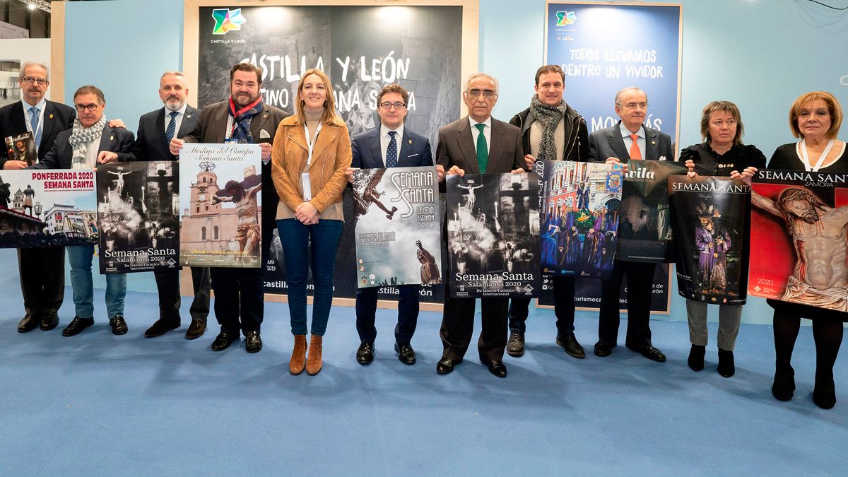 Los presidentes de las juntas mayores de la Semana Santa de la comunidad, entre ellos los leoneses. | L.N.C.