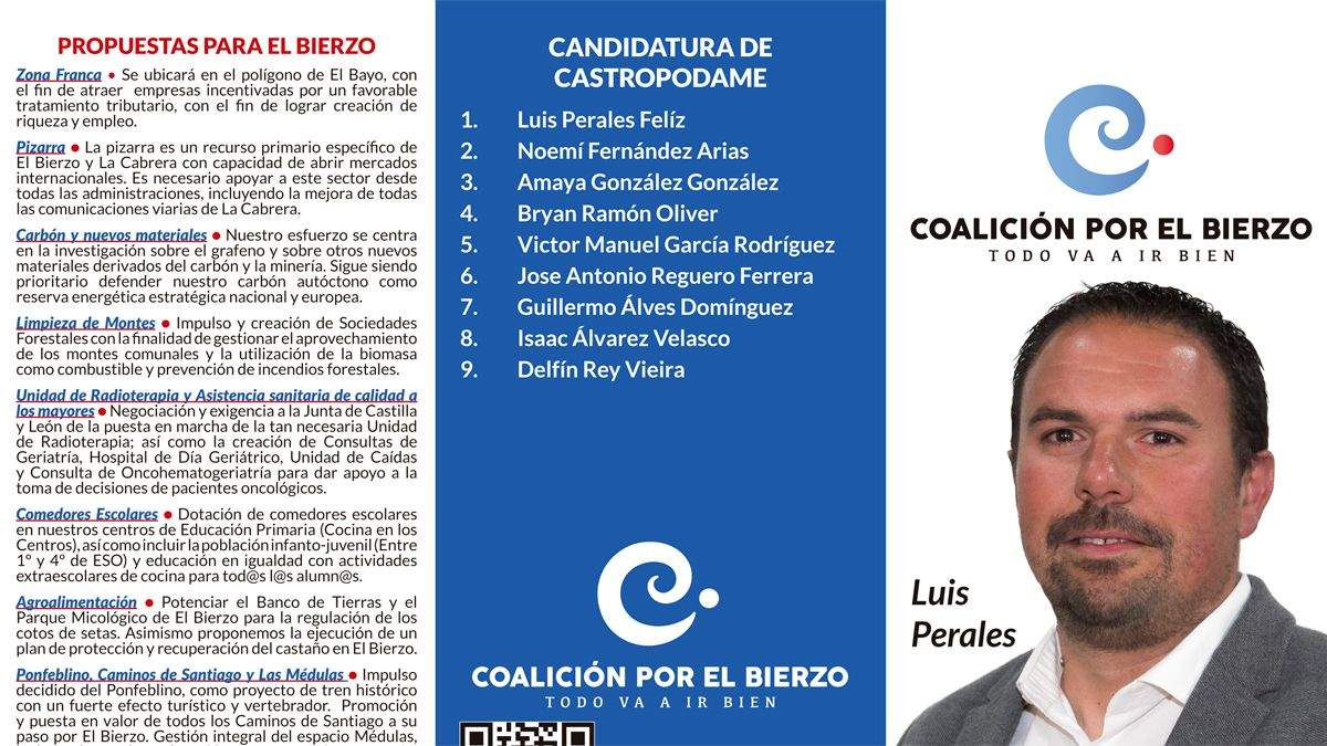 Perales con el programa electoral que presentó en los últimos comicios.