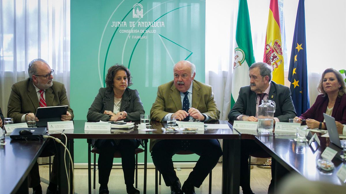Los responsables sanitarios de la Junta de Andalucía. | EUROPA PRESS