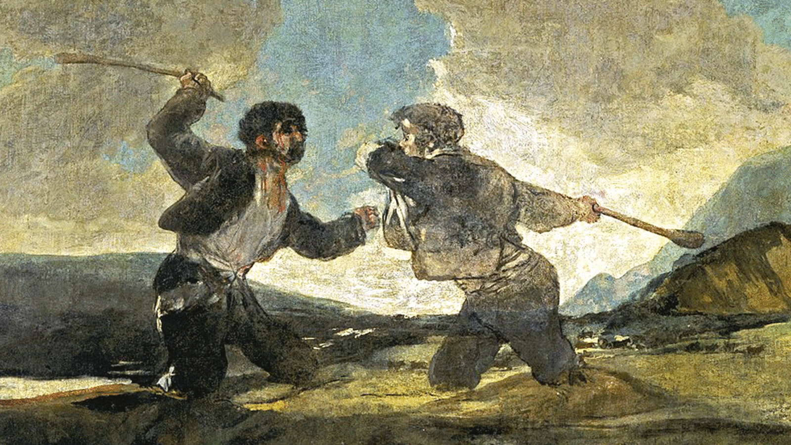 Imagen del cuadro ‘Duelo a garrotazos’, de Francisco de Goya. Imagen del cuadro ‘Duelo a garrotazos’, de Francisco de Goya.