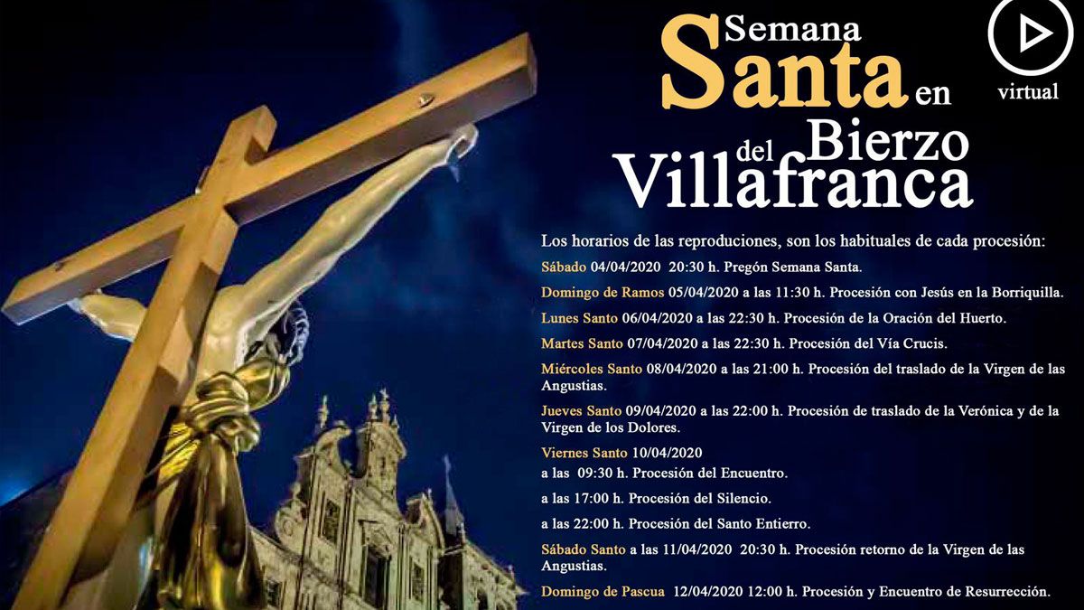 Cartel que anuncia las citas con la Semana Santa virtual preparada por Villafranca.
