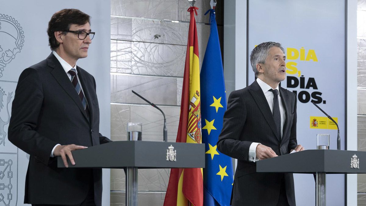 Illa y Marlaska durante la rueda de prensa de este lunes. | EP