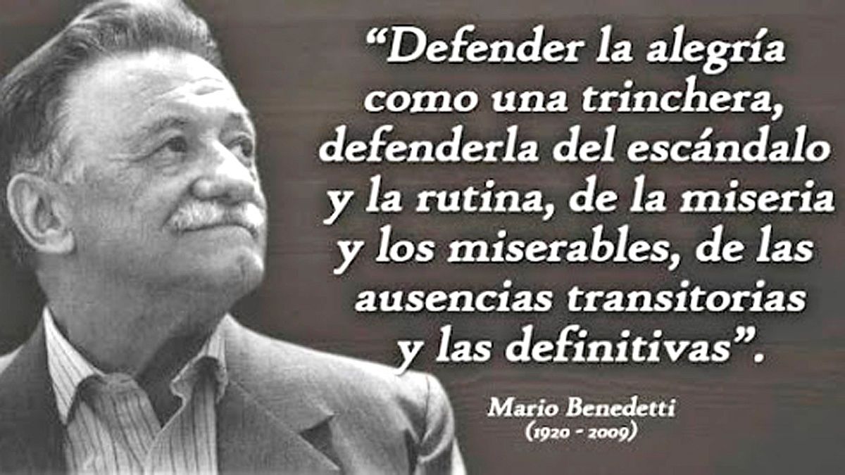 el poeta de Benedetti 'Defensa de la alegría' centra la actividad de la Biblioteca Pública.