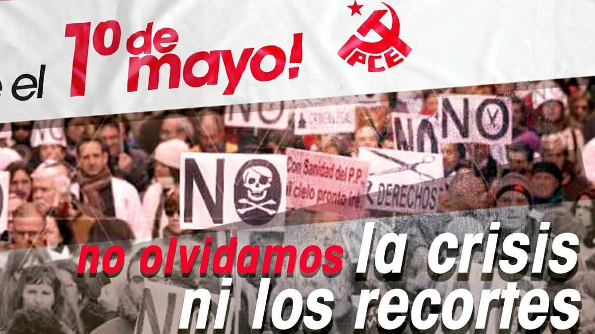Cartel anunciador del encuentro virtual para celebrar el primero de mayo.