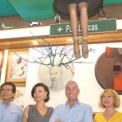 Nicolás Miñambres, José Cosamalón, Vegonha Rodríguez, Javier Gómez, Belén Ordóñez y Pablo Martínez, este miércoles en el Camarote Madrid. | VICENTE GARCÍA
