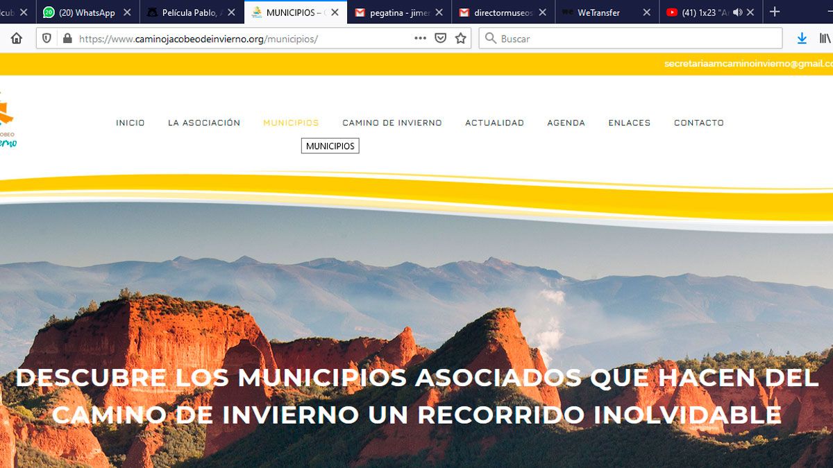 Imagen de la web promocional del Camino de Invierno, cuya presidencia lleva Ponferrada.
