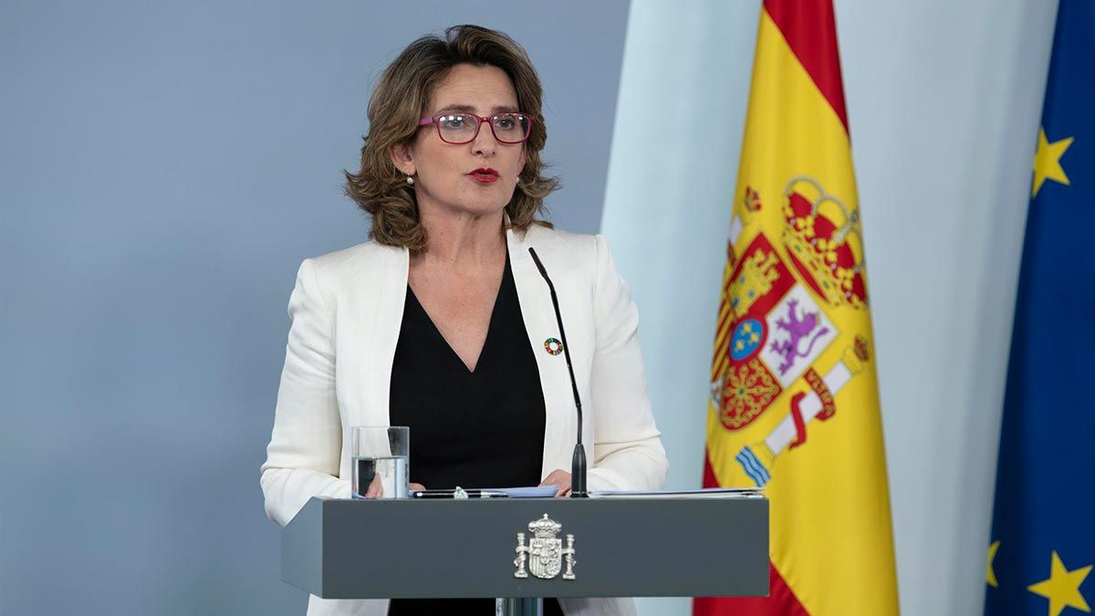 La vicepresidenta para la Transición Ecológica y el Reto Demográfico, Teresa Ribera, durante la rueda de prensa posterior al Consejo de Ministros. | EP