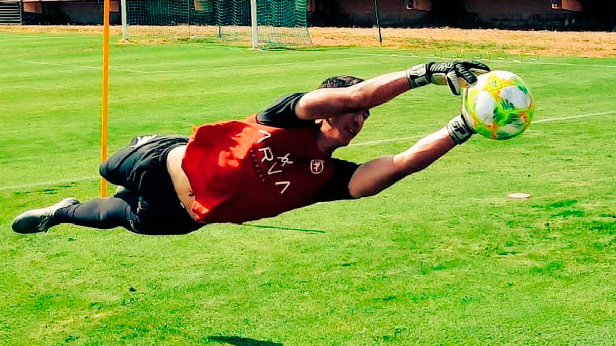 Diego Rodríguez, durante el entrenamiento del miércoles. | CYD