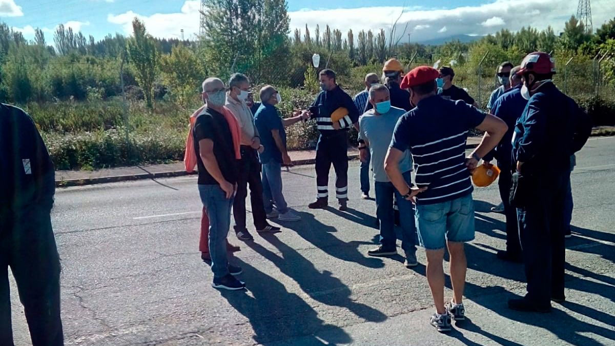 Última manifestación de los empleados a las puertas de Compostilla.