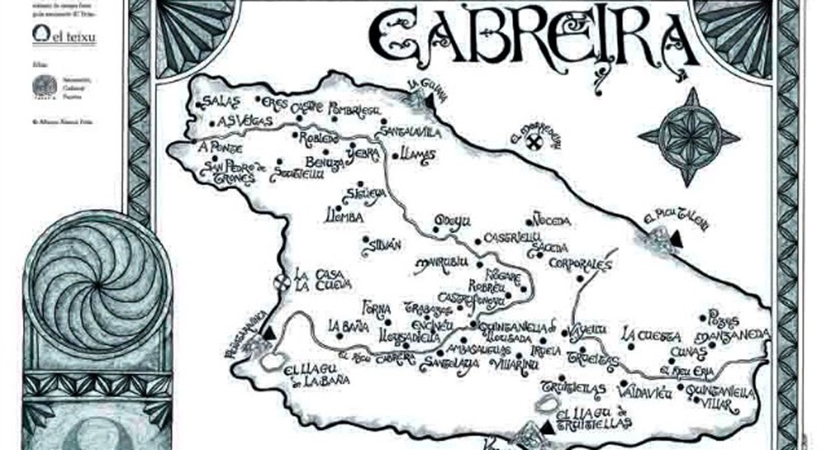 Mapa de La Cabrera con sus topónimos antiguos que se presentó en la reciente Fiesta de La Cabrera celebrada en Nogar el pasado 11 de julio.