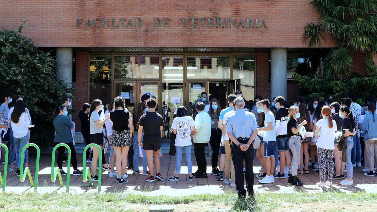 Alumnos esperando a ser llamados para una de las pruebas de la 'Selectividad' de este curso. | L.N.C.