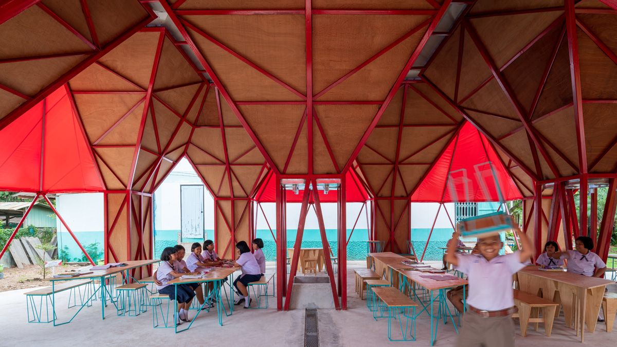 Imagen de la estructura de la escuela, donde se aprecia el innovador diseño. | Pareid