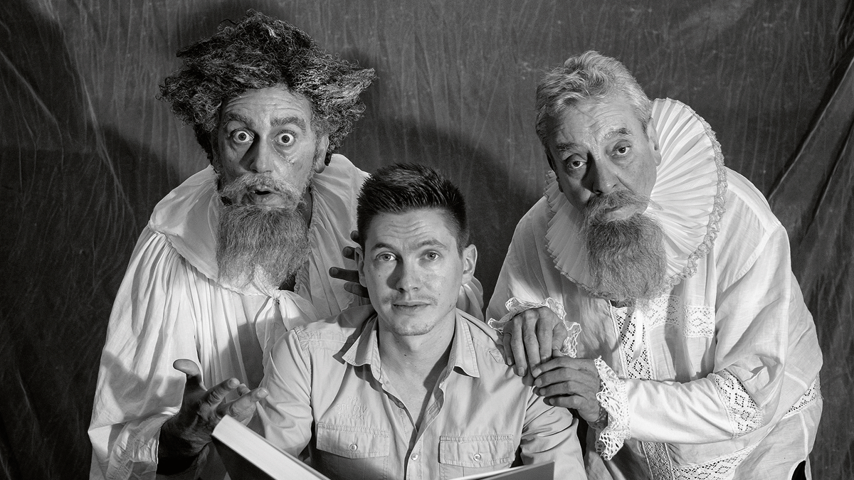 Alberto Díaz, Javier Bermejo y Miguel Ángel Barajas en el montaje ‘Confesiones de Don Quijote’.