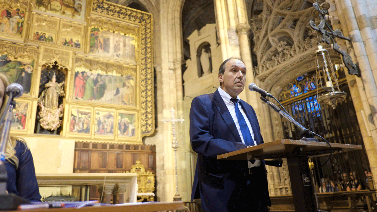 José Luis Chamosa en el acto celebrado en la Catedral hace tres años con motivo del milenario del Fuero. | DANIEL MARTÍN