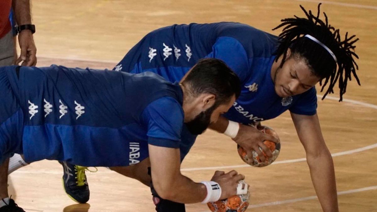 Semedo, con Marchán en un entreno en el Palacio de Deportes. | ADEMAR